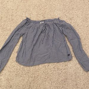 Striped off the shoulder long sleeve
